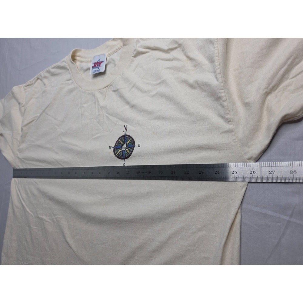 Vintage Joy Athletic T-Shirt Mens 2XL Beige Graphic Print 100% Cotton Streetwear - Picture 8 of 9